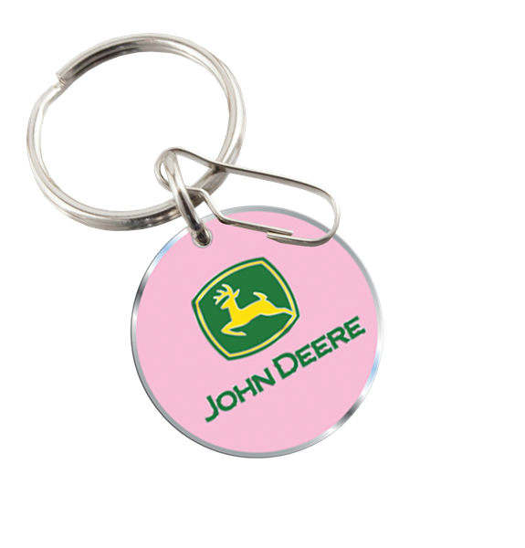 Picture of John Deere Pink Enamel Key Chain