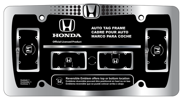 Picture of Honda Reversible Logo Chrome Frame